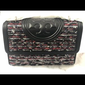 Tory Burch  fleming tweed convertible new  bag